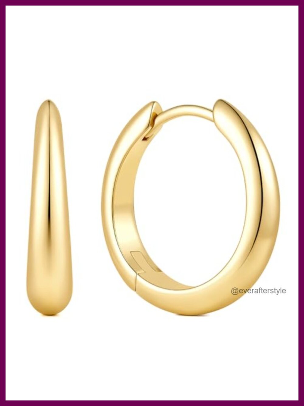 14K Gold Plated Hoop Earrings Curved French Wire